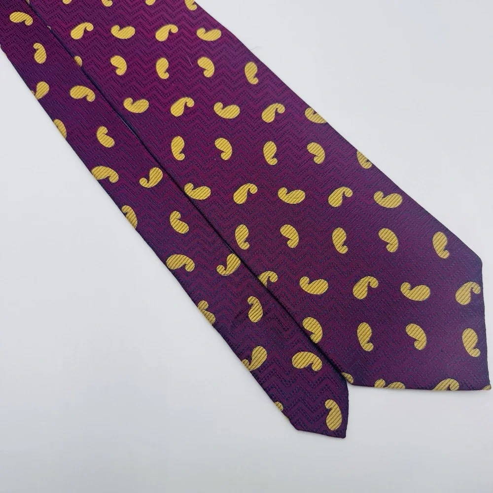 Michael Newell Silk Tie Men Lot of 2 Maroon Paisley Navy Diamond 59x4 Handmade